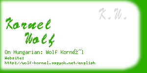 kornel wolf business card